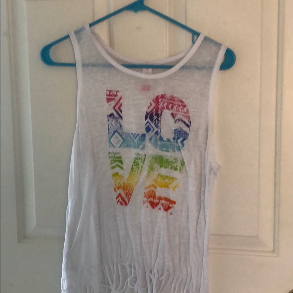 LOVE Fringe Tank Top